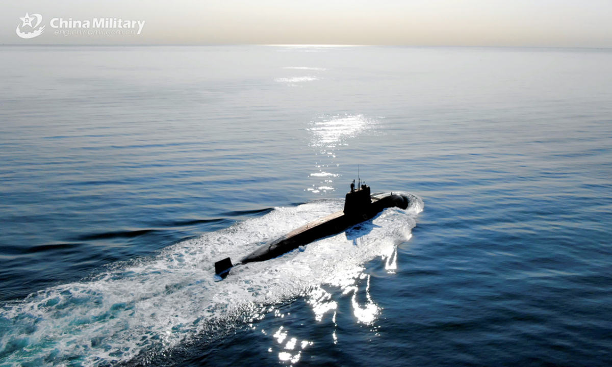 A submarine attached to a naval submarine flotilla under the Chinese PLA Northern Theater Command steams in the sea during a maritime training exercise in early October, 2024. (Photo: eng.chinamil.com.cn)