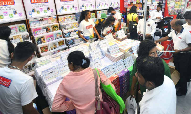 People visit the Colombo International Book Fair in Colombo, Sri Lanka, Sept. 27, 2024. The Colombo International Book Fair is held from Sept. 27 to Oct. 6. (Photo by Ajith Perera/Xinhua)