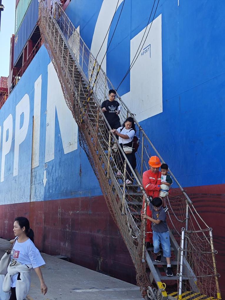 Evacuees from Lebanon disembark from a ship at the Port of Limassol, Cyprus, on Oct. 1, 2024. (Photo by Song Zhizhu/Xinhua)