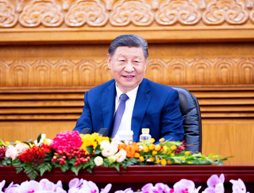 Chinese President Xi Jinping meets with foreign guests attending the China International Friendship Conference and conference marking the 70th founding anniversary of the Chinese People's Association for Friendship with Foreign Countries at the Great Hall of the People in Beijing, capital of China, Oct 11, 2024. Photo:Xinhua