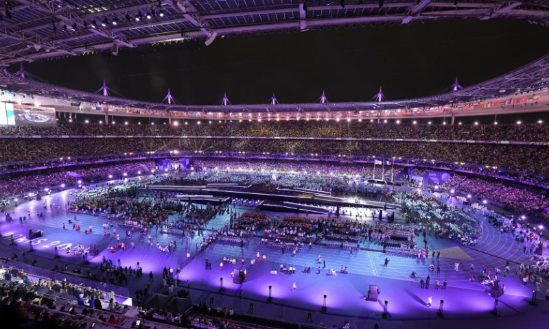 The closing ceremony of the Paris 2024 Paralympic Games is held in Paris, France, Sept. 8, 2024. (Xinhua/Xing Guangli)