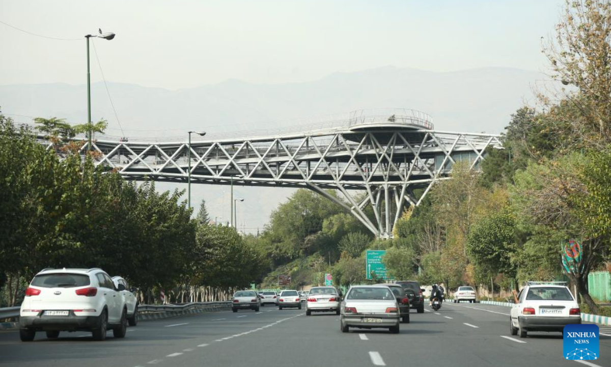 This photo taken on Oct. 26, 2024 shows a street view in Tehran, Iran. Iran's air defense headquarters successfully countered the Israeli attack, which resulted in 