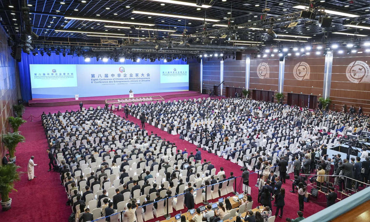 The opening ceremony of the eighth Conference of Chinese and African Entrepreneurs is held at the China National Convention Center in Beijing on September 6, 2024. Photo: Xinhua