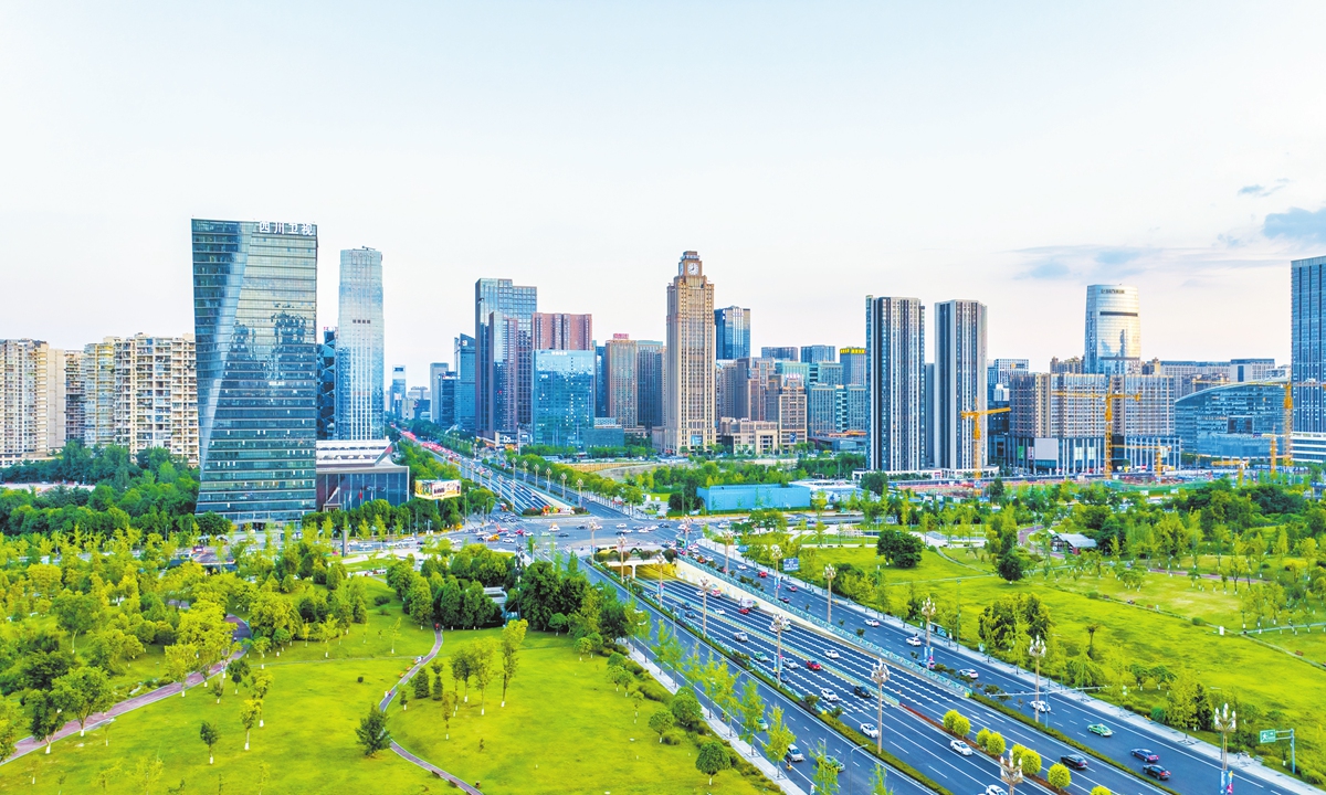 An aerial view of Chengdu, Southwest China's Sichuan Province on July 1, 2024 Photo: VCG