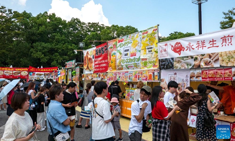 People queue in line to buy Chinese food during China Festival 2024 at Yoyogi Park in Tokyo, Japan, Sept. 7, 2024. China Festival 2024 kicked off in Yoyogi Park in downtown Tokyo on Saturday to promote people-to-people exchanges between China and Japan. Photo: Xinhua