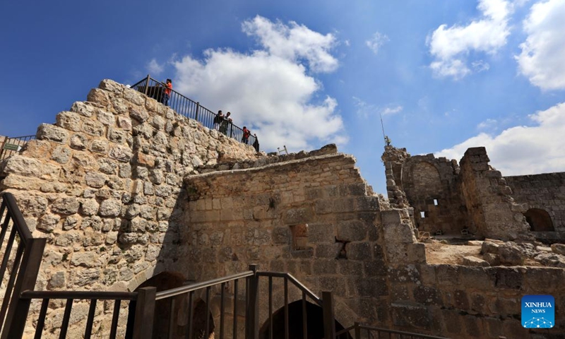 Tourists visit the historical Ajloun Castle in Ajloun, some 73 km north of Amman, Jordan, Sept. 6, 2024. Ajloun Castle, a 12th-century castle situated in northwestern Jordan, is now a tourist attraction featuring Arab military architecture. Photo: Xinhua