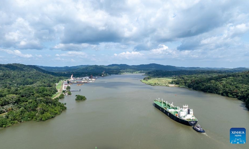 A drone photo shows vessels sailing on the Panama Canal near Panama City, Panama, Aug. 28, 2024. The Panama Canal, connecting the Pacific and Atlantic Oceans, spans over 80 kilometers and is one of the world's most important trade waterways. The Panama Canal officially opened on Aug. 15, 1914. This year marks the 110th anniversary of its inauguration. Photo: Xinhua