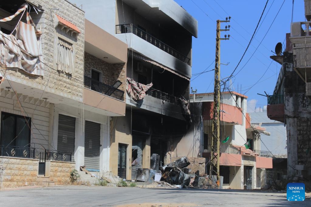 This photo taken on Sept. 8, 2024 shows buildings destroyed in Israeli airstrikes in Khiam, Lebanon. Lebanese military sources told Xinhua that Israeli warplanes and drones carried out five airstrikes targeting villages and towns in the eastern and central sectors of southern Lebanon. One strike on Khirbet Selm resulted in minor injuries to three civilians. (Photo: Xinhua)