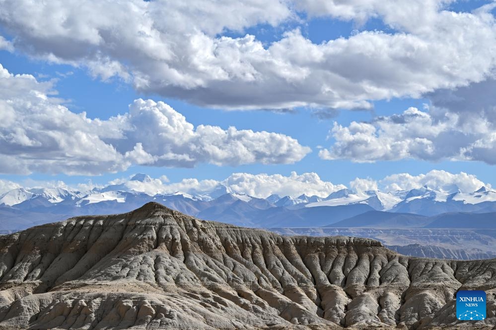 This photo taken on Sept. 9, 2024 shows the landscape of earth forest in Zanda County of Ngari Prefecture, southwest China's Xizang Autonomous Region. Zanda is famous for the unique landscape of earth forest, which was formed by geological movement and soil erosion and listed as a national geological park in 2005. (Photo: Xinhua)