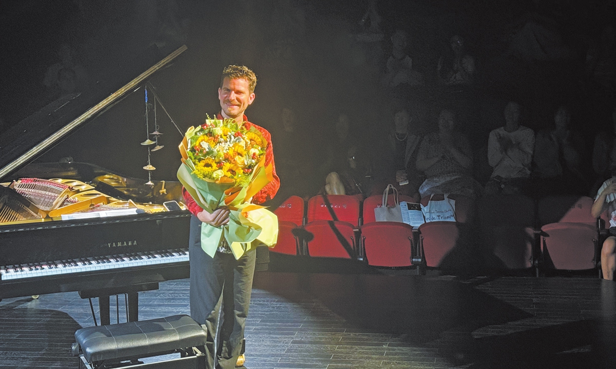 Spanish jazz pianist Marco Mezquida at the Dahua City Performing Arts Center in Beijing on September 9 Photo: Li Yuche/GT 