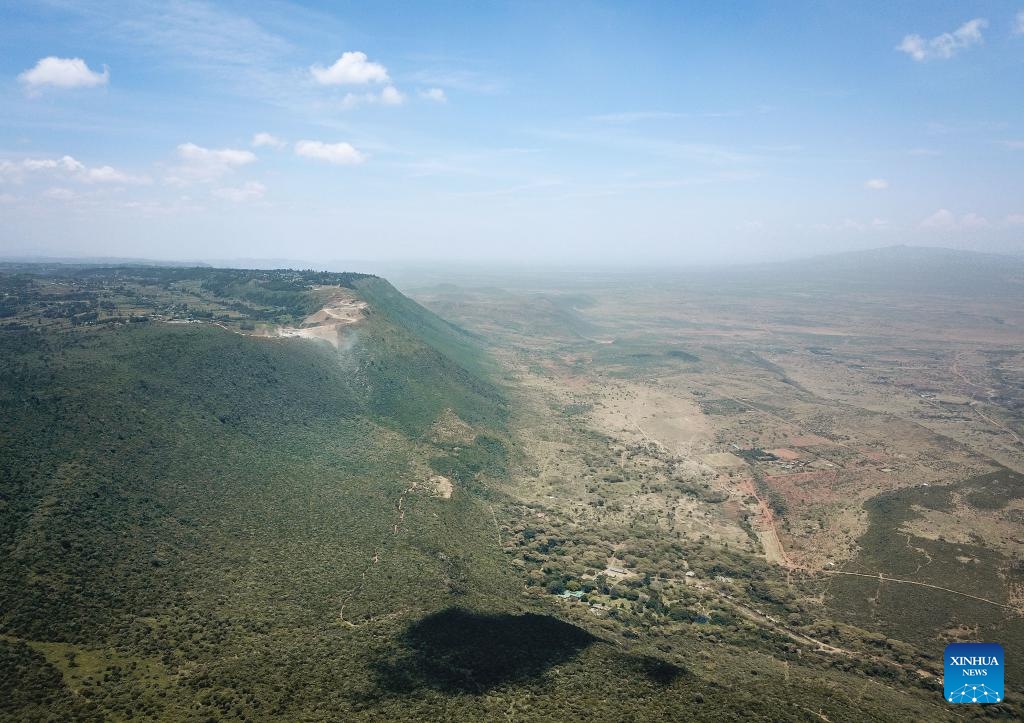 An aerial drone photo taken on Sept. 10, 2024 shows the landscape of the Great Rift Valley in Kiambu county, Kenya. (Photo: Xinhua)