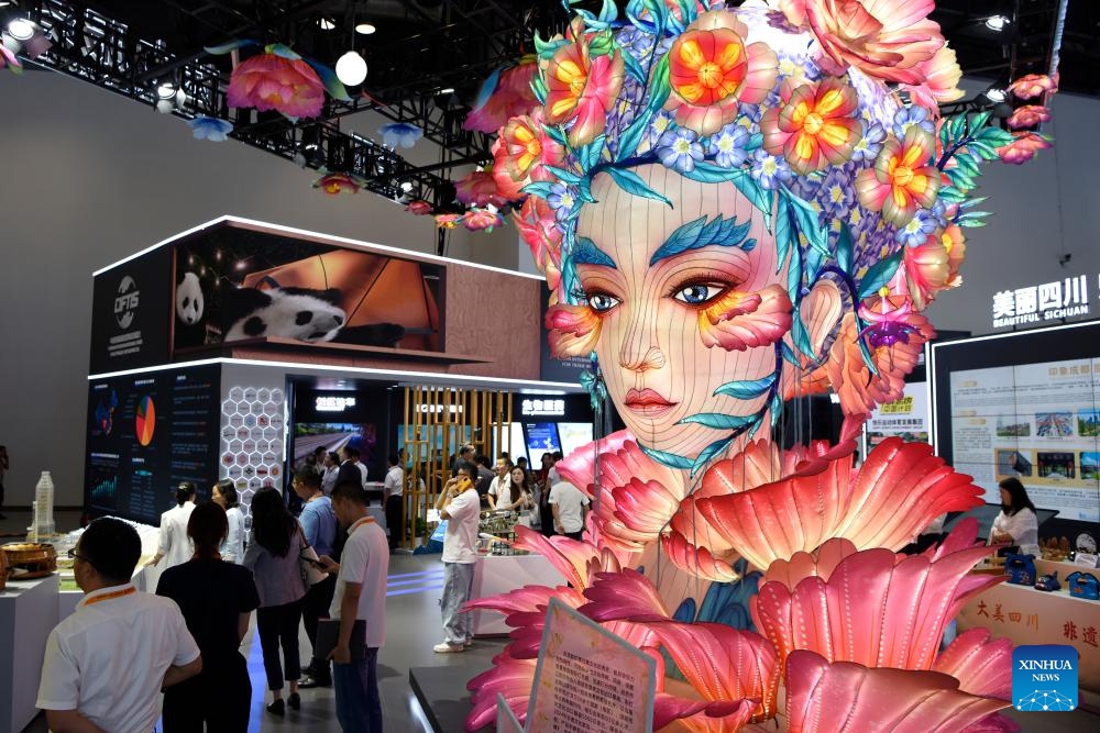 People visit the booth of south China's Sichuan Province during the 2024 China International Fair for Trade in Services (CIFTIS) at the China National Convention Center in Beijing, capital of China, Sept. 12, 2024. Themed Global Services, Shared Prosperity, the 2024 CIFTIS opened at the China National Convention Center and the Shougang Park in Beijing on Thursday. (Photo: Xinhua)