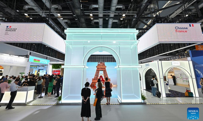 This photo shows the national pavilion of France at the China National Convention Center during the 2024 China International Fair for Trade in Services (CIFTIS) in Beijing, capital of China, Sept. 12, 2024.