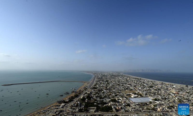 This photo shows a view of Gwadar city and its seaside in Pakistan's southwest Balochistan province, Sept. 15, 2024. (Xinhua/Ahmad Kamal)