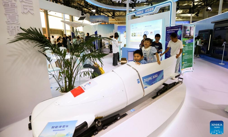 Children have fun during the 2024 China International Fair for Trade in Services (CIFTIS) at the Shougang Park in Beijing, capital of China, Sept. 16, 2024. The 2024 China International Fair for Trade in Services concluded in Beijing on Monday.   (Photo: Xinhua)