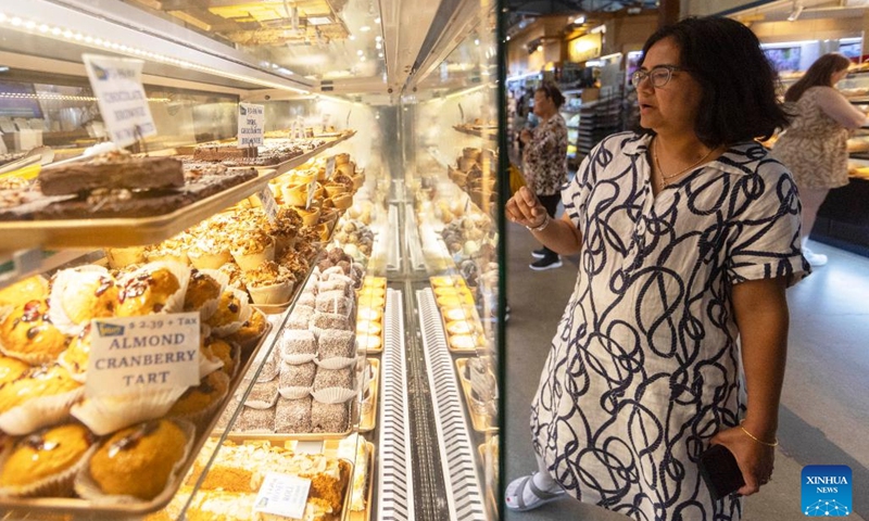 A customer shops for pastry at a market in Toronto, Canada, on Sept. 17, 2024. Canada's Consumer Price Index (CPI) rose 2 percent on a year-over-year basis in August, back to the inflation target set by the Bank of Canada, Statistics Canada said Tuesday.  (Photo: Xinhua)