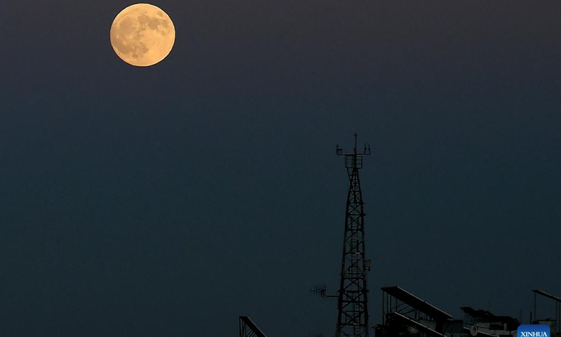 A full moon is pictured over Damascus, Syria, Sept. 17, 2024.  (Photo: Xinhua)