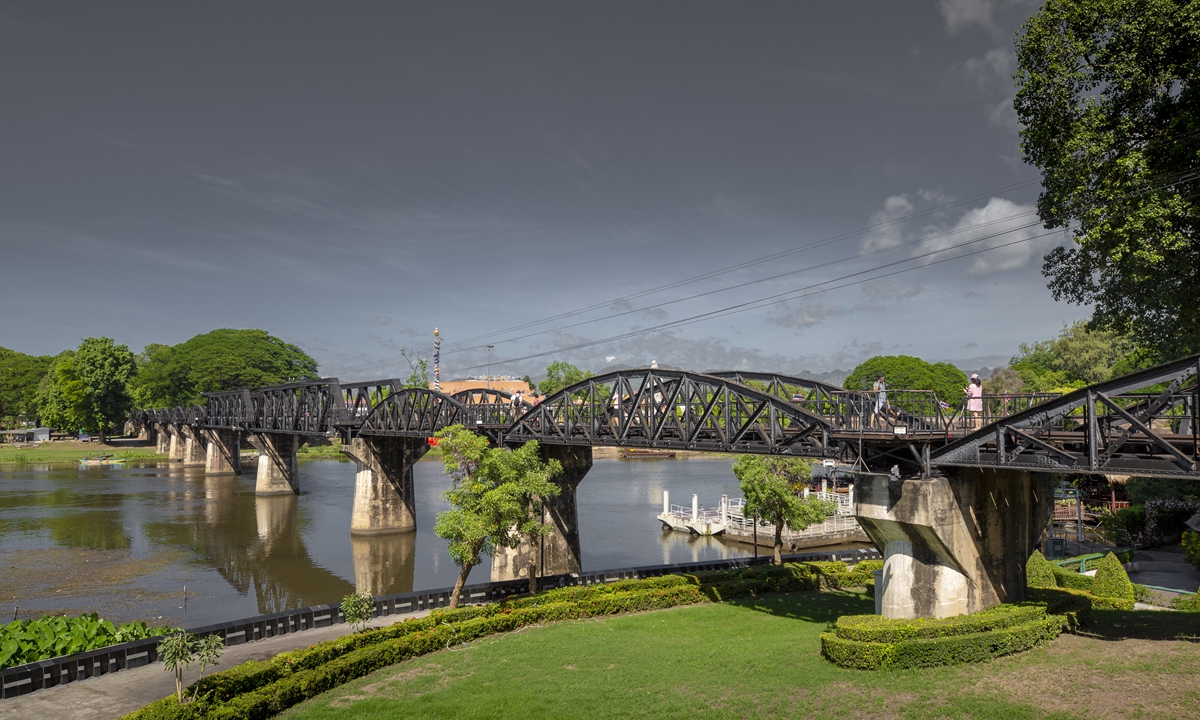 The River Kwai Bridge in Kanchanaburi Province, Thailand. Photo: VCG 