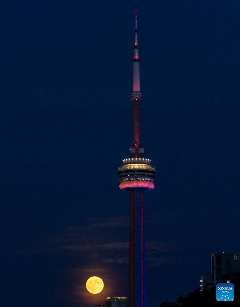 A full moon is seen over Toronto, Canada, on Sept. 17, 2024.  (Photo: Xinhua)