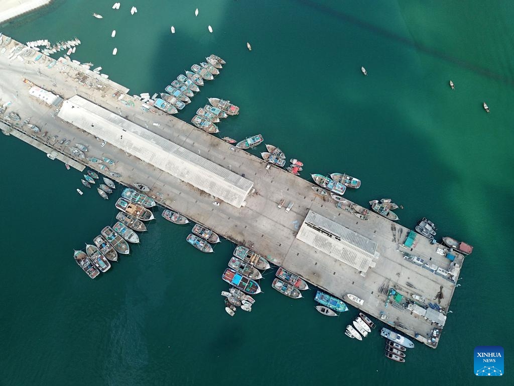 An aerial drone photo taken on Sept. 17, 2024 shows a view of fishermen dockyard near the Gwadar port in Gwadar, southwest Pakistan. Launched in 2013, China-Pakistan Economic Corridor (CPEC), the flagship project under the China-proposed Belt and Road Initiative (BRI), is a corridor linking Gwadar port with Kashgar in northwest China's Xinjiang Uygur Autonomous Region, highlighting energy, transport, and industrial cooperation. (Photo: Xinhua)