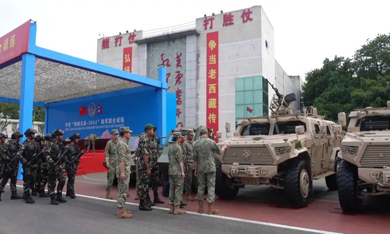 China and Nepal kick off the Sagarmatha Friendship-2024 joint army drill at a training base in Southwest China's Chongqing Municipality on September 22, 2024. Photo: Screenshot from China Central Television