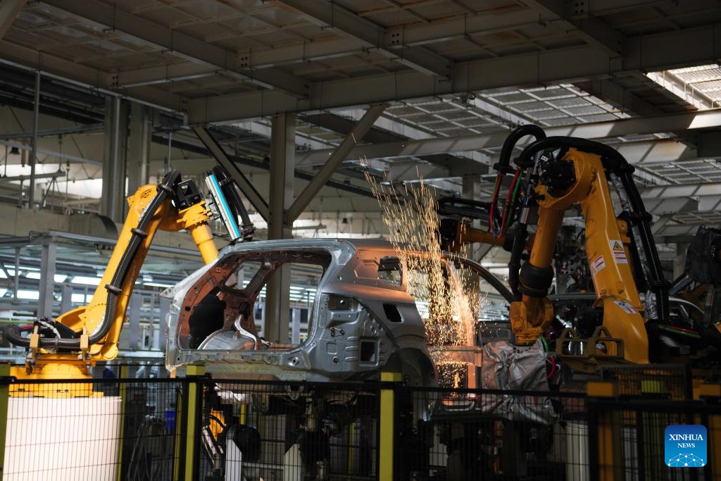 This photo taken on Sept. 12, 2024 shows a view inside Chinese automaker Chery's smart factory in Wuhu City, east China's Anhui Province. Over the past two decades, Chinese automaker Chery has expanded its presence to over 80 countries and regions worldwide. In the first half of 2024 alone, Chery sold more than 1.1 million vehicles, achieving a remarkable 48.4 percent increase compared to the previous year. (Photo: Xinhua)