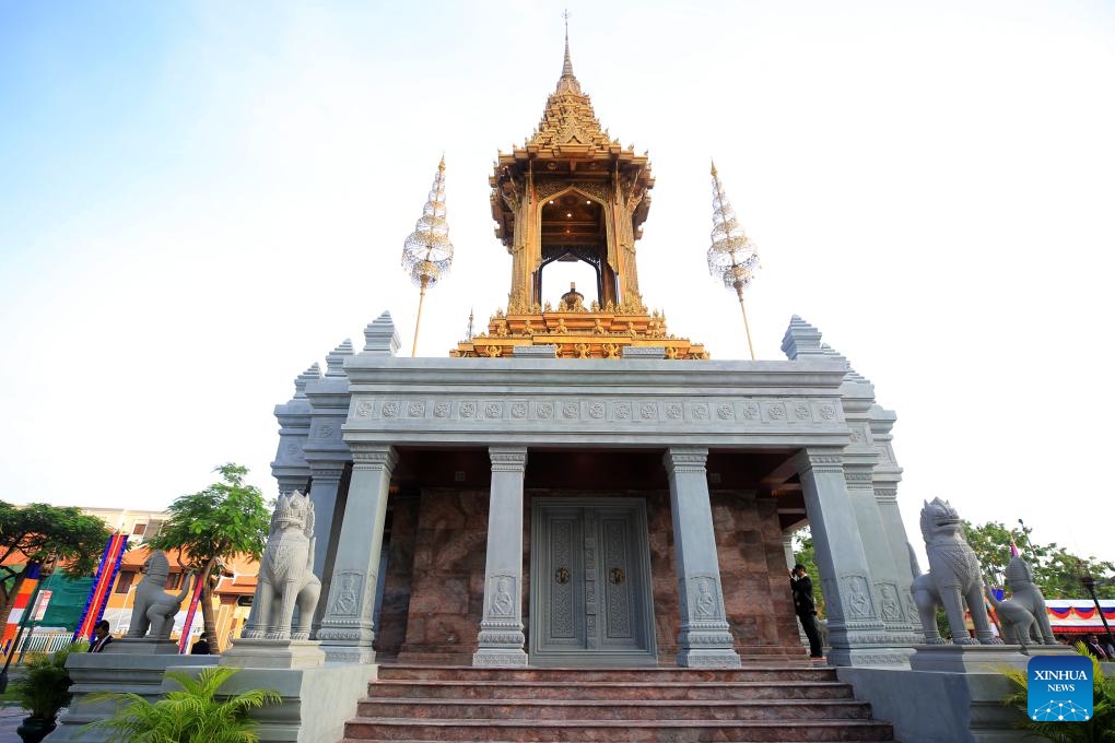 This photo taken on Sept. 24, 2024, shows the Constitutional Monument in Phnom Penh, Cambodia. Cambodian King Norodom Sihamoni on Tuesday inaugurated the monument in celebration of the 31st anniversary of the promulgation of the country's constitution. (Photo: Xinhua)