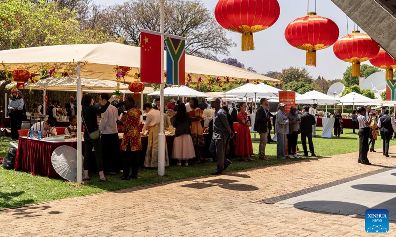 Guests attend a reception held by the Chinese Embassy in South Africa to celebrate the 75th anniversary of the founding of the People's Republic of China in Pretoria, South Africa, Sept. 26, 2024. (Photo: Xinhua)