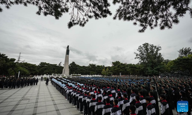 A mourning ritual is held at the Chinese People's Volunteers (CPV) martyrs' cemetery in Shenyang, northeast China's Liaoning Province, Sept. 30, 2024. (Photo: Xinhua)