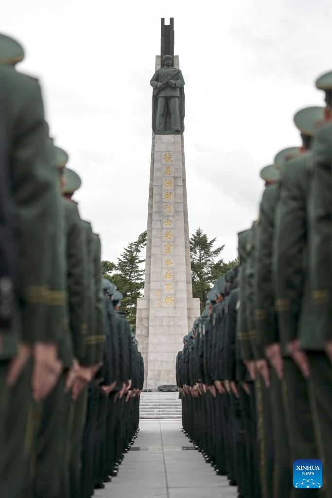 A mourning ritual is held at the Chinese People's Volunteers (CPV) martyrs' cemetery in Shenyang, northeast China's Liaoning Province, Sept. 30, 2024. (Photo: Xinhua)