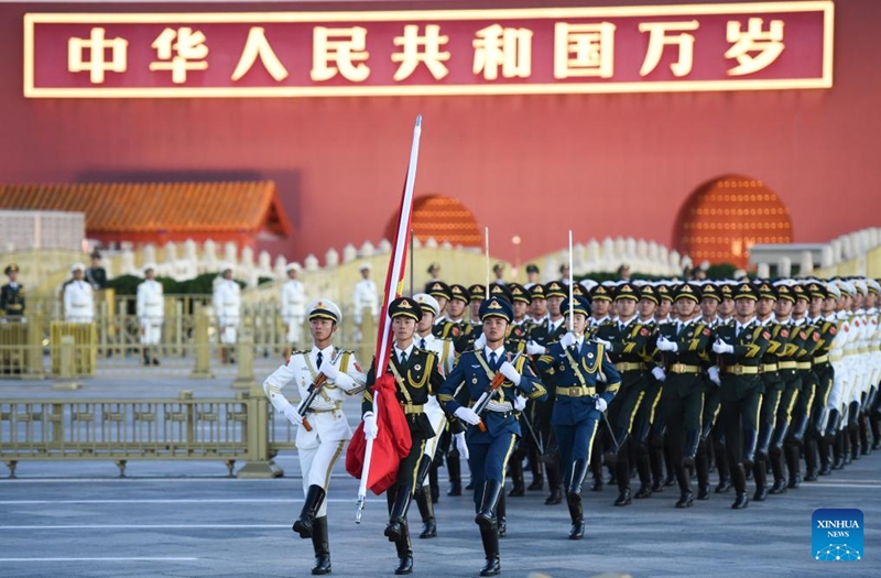 A flag-raising ceremony marking the 75th anniversary of the founding of the People's Republic of China is held at the Tian'anmen Square in Beijing, capital of China, Oct. 1, 2024. Photo: Xinhua