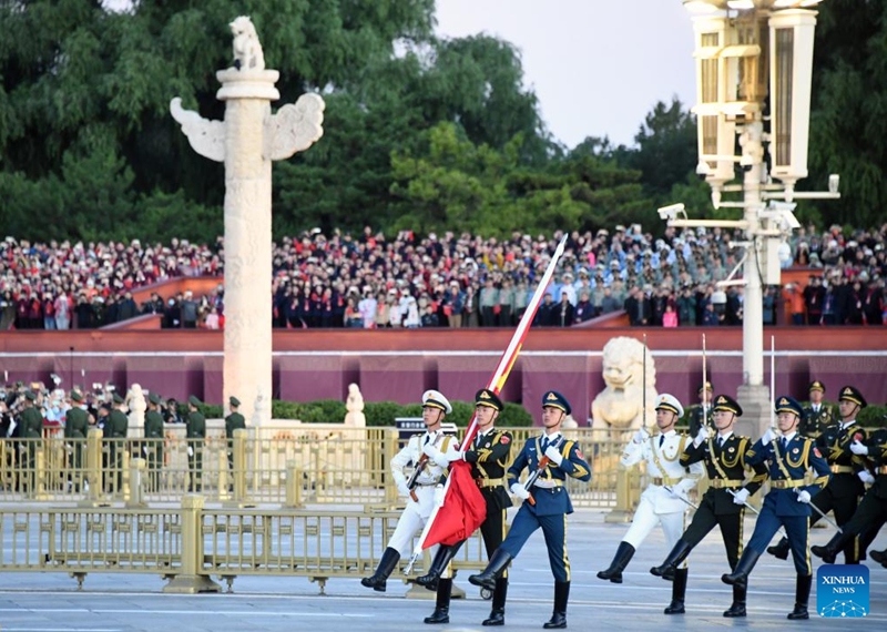 A flag-raising ceremony marking the 75th anniversary of the founding of the People's Republic of China is held at the Tian'anmen Square in Beijing, capital of China, Oct. 1, 2024. Photo: Xinhua