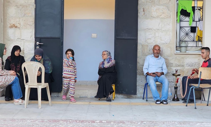 Displaced people from southern Lebanon are pictured at a shelter in Qaraoun, west of the Bekaa area, Lebanon, on Oct. 1, 2024. (Photo by Taher Abu Hamdan/Xinhua)