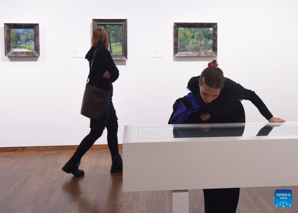 People look at exhibits at Leopold Museum in Vienna, Austria, Oct. 5, 2024. Austria on Saturday held the 24th Long Night of Museums cultural event, during which museums and galleries nationwide remained open from 6 p.m. to 12 a.m. the following day. (Photo by Han Lu/Xinhua)