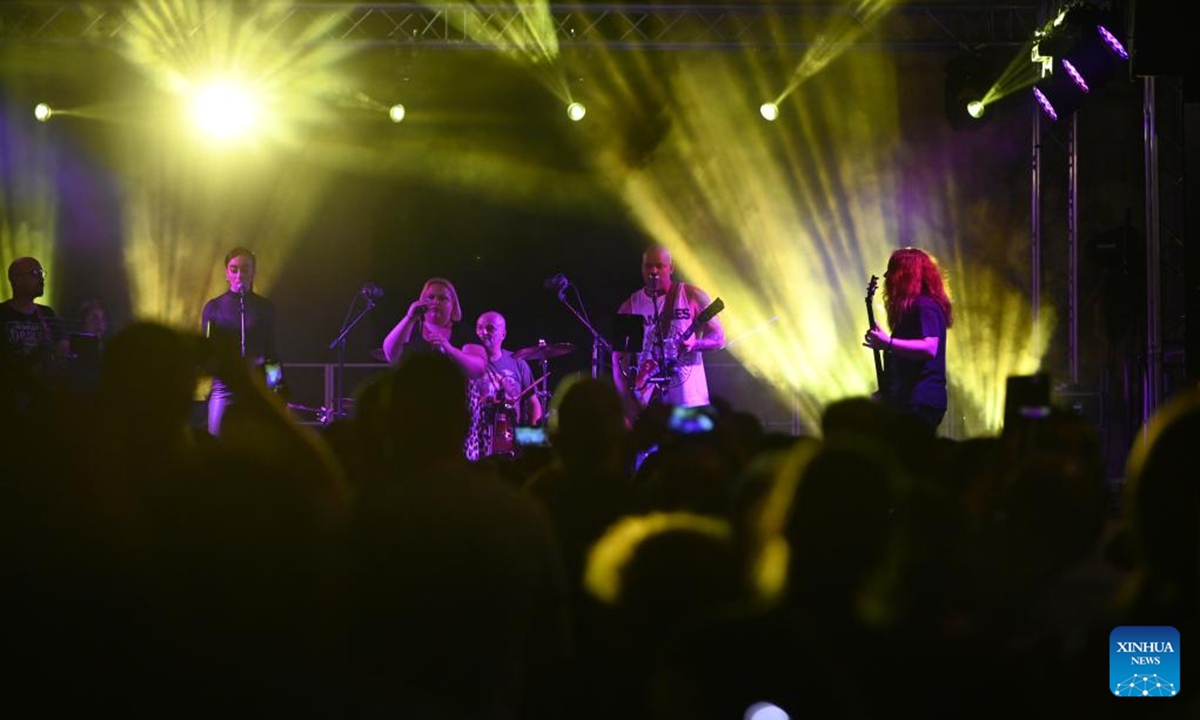 Artists perform during the Notte Bianca festival in Valletta, Malta, on Oct. 5, 2024. (Photo: Xinhua)