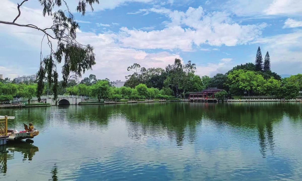 An idyllic view at the Fuzhou West Lake Park in the capital city of East China's Fujian Province, on June 19, 2024 Photo: Courtesy of Hilton Yip