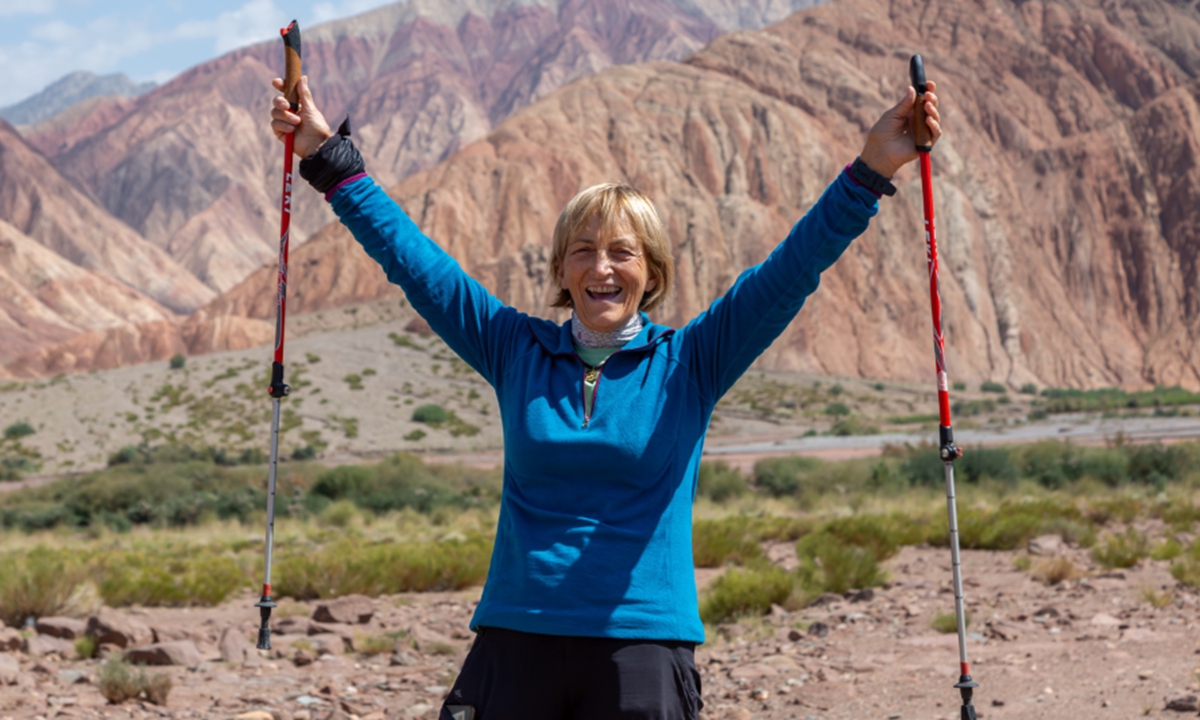 Vienna Cammarota poses for a photo in Xinjiang. 