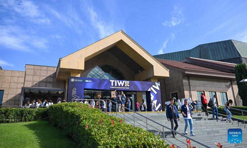 This photo taken on Oct. 11, 2024 shows the Halic Congress Center, venue for Türkiye Innovation Week 2024, in Istanbul, Türkiye. The event was held at the Halic Congress Center in Istanbul from Oct. 10 to 12. (Photo: Xinhua)