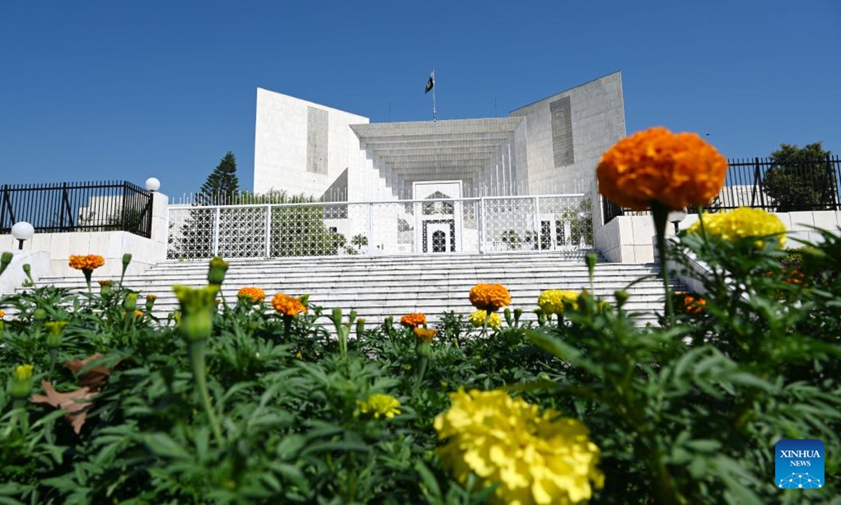 This photo taken on Oct. 12, 2024 shows a view of Pakistan's Supreme Court in Islamabad, capital of Pakistan. (Photo: Xinhua)