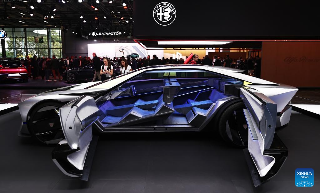 People visit the 2024 Paris Motor Show in Paris, France, on Oct. 14, 2024. The 2024 Paris Motor Show kicked off here on Monday, which is expected to attract 500,000 visitors over its seven-day run. (Photo: Xinhua)