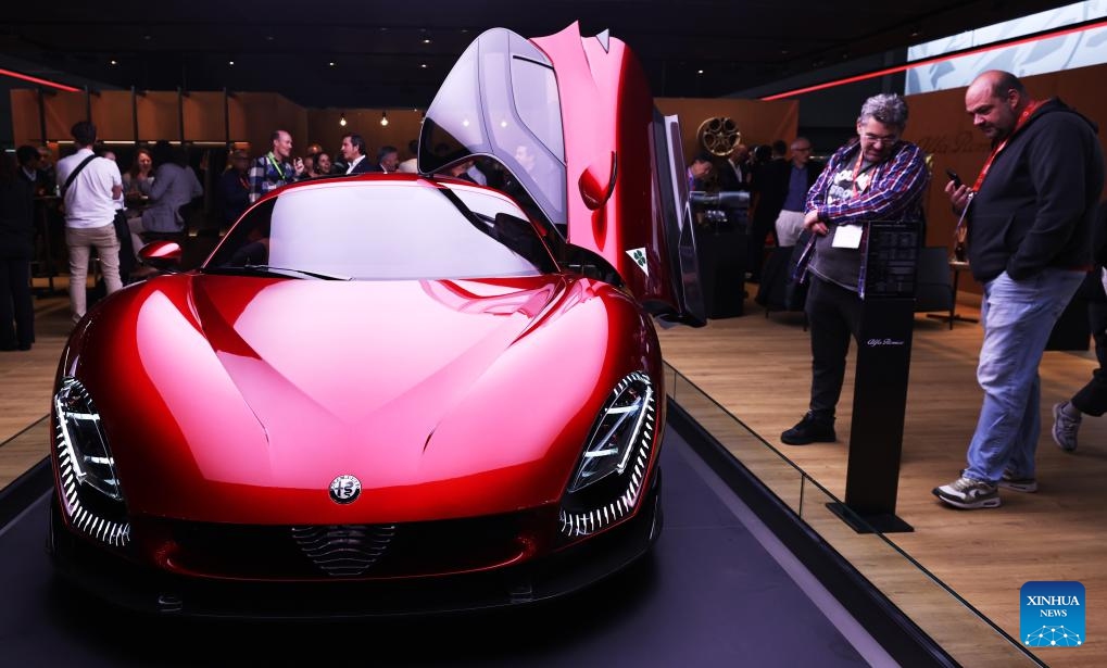 People visit the 2024 Paris Motor Show in Paris, France, on Oct. 14, 2024. The 2024 Paris Motor Show kicked off here on Monday, which is expected to attract 500,000 visitors over its seven-day run. (Photo: Xinhua)