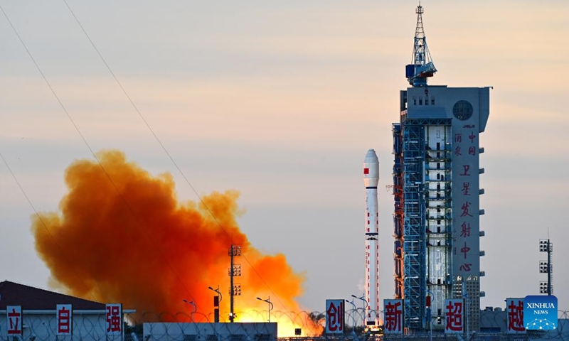 A Long March-4C carrier rocket carrying the Gaofen-12 05 satellite blasts off from the Jiuquan Satellite Launch Center in northwest China, Oct. 16, 2024. The satellite entered the planned orbit successfully. (Photo: Xinhua)