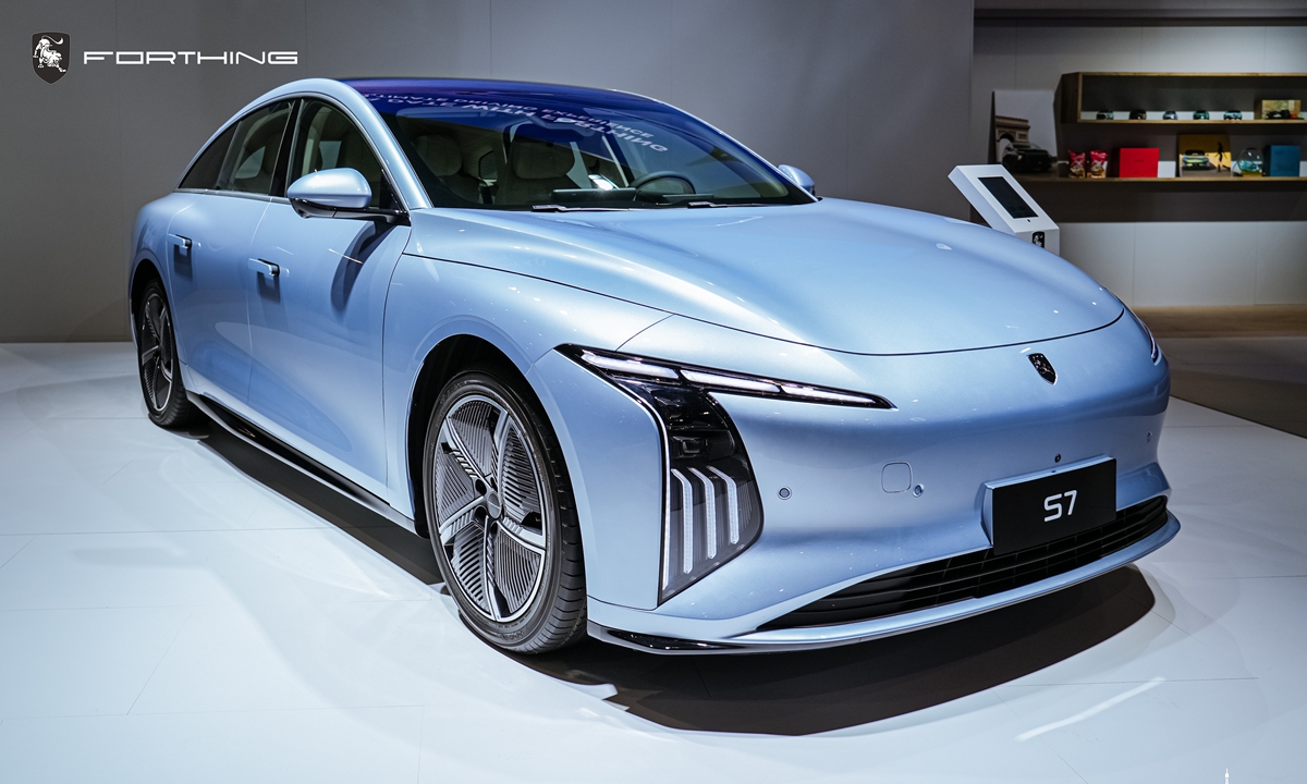 The pure electric sedan Forthing S7  Photo: Courtesy of Dongfeng Liuzhou Motor