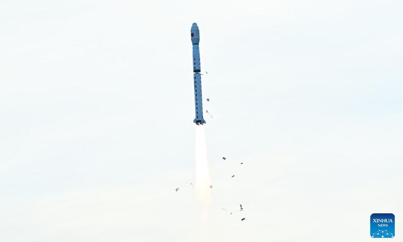 A Long March-4C carrier rocket carrying the Gaofen-12 05 satellite blasts off from the Jiuquan Satellite Launch Center in northwest China, Oct. 16, 2024. The satellite entered the planned orbit successfully. (Photo: Xinhua)