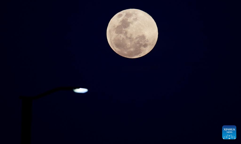 A supermoon is seen in Sydney, Australia, Oct. 17, 2024. (Photo: Xinhua)