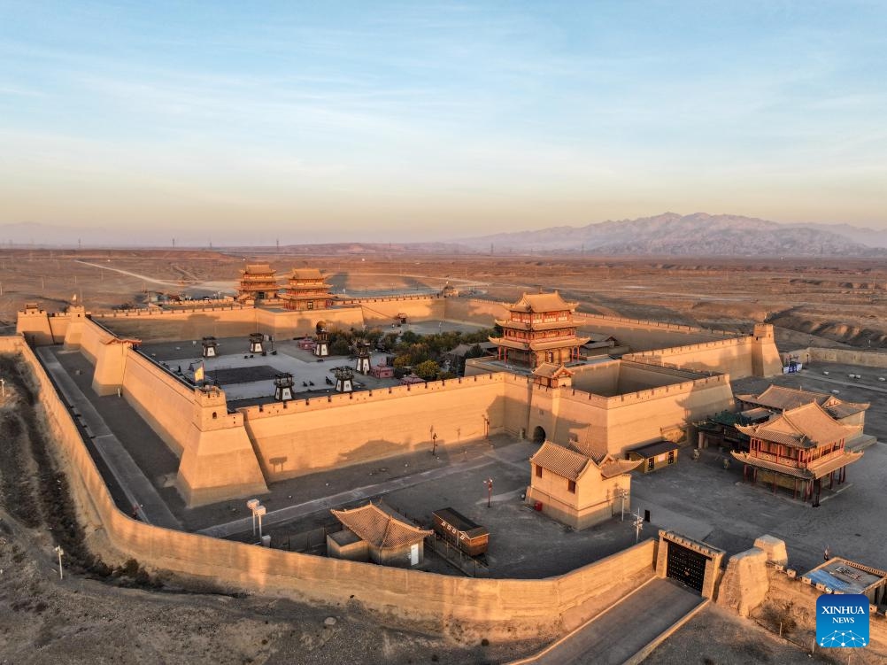 A drone photo taken on Oct. 17, 2024 shows the autumn scenery of the Jiayu Pass in the city of Jiayuguan, northwest China's Gansu Province. The Jiayu Pass is the starting point of a section of the Great Wall constructed during the Ming Dynasty (1368-1644). The pass also served as a vital passage on the ancient Silk Road. (Photo: Xinhua)