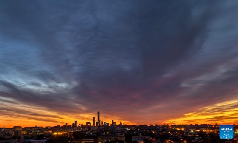 This photo taken with a mobile phone shows the skyline during early morning in Beijing, capital of China, Oct. 19, 2024. (Photo: Xinhua)