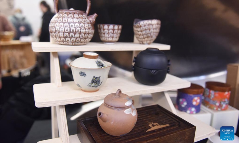 Tea sets are pictured during Vienna Tea Festival in Vienna, Austria, Oct. 19, 2024.

The two-day event kicked off here on Saturday, attracting worldwide exhibitors to showcase their tea products. (Photo: Xinhua)