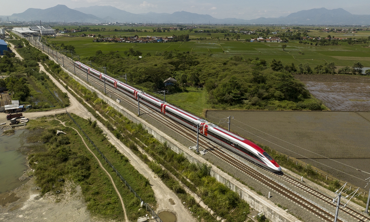  The Jakarta-Bandung High-Speed Railway in Jakarta, Indonesia Photo: IC