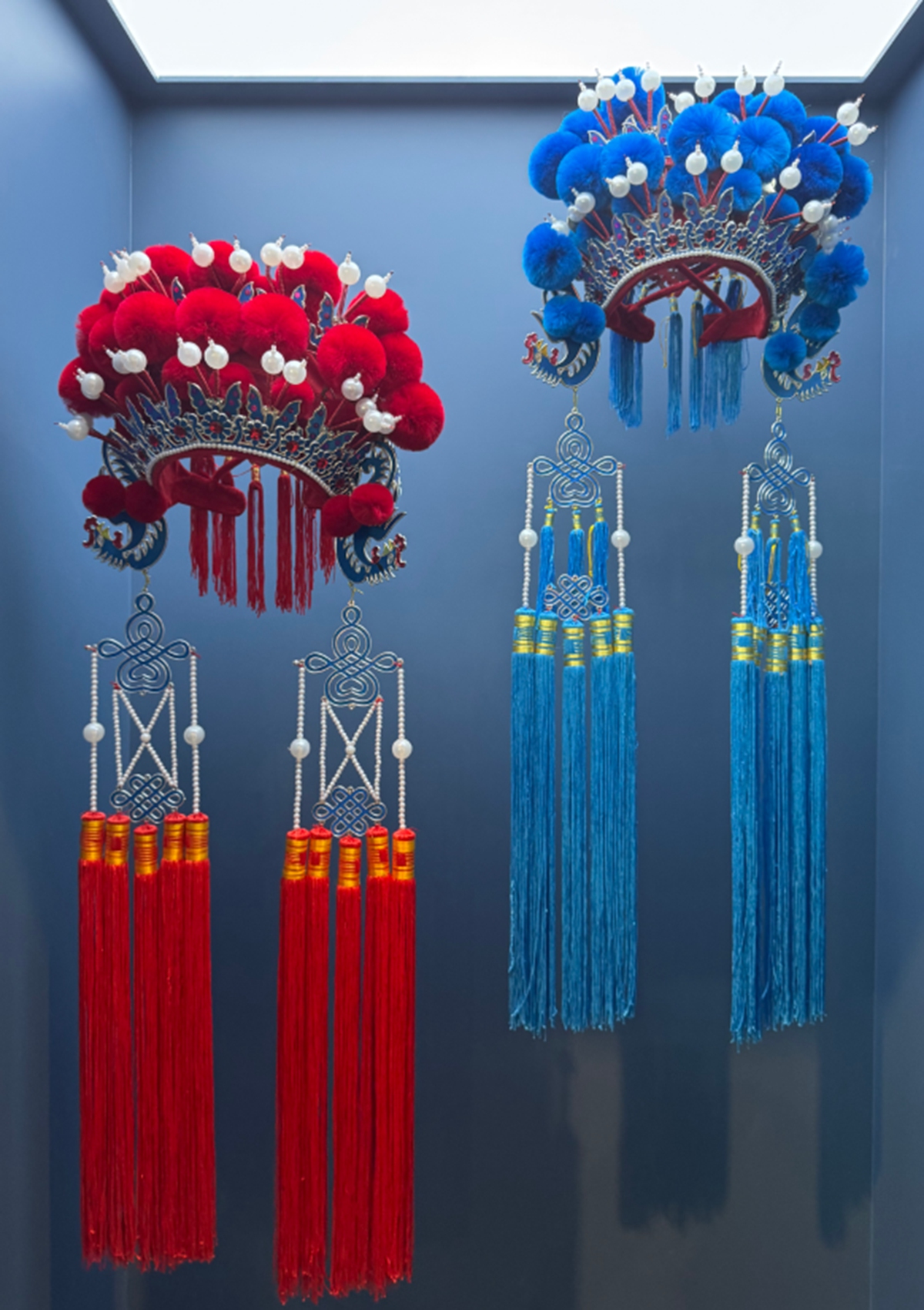 Opera headdresses on display at the Hong Kong-Macao Visual Art Biennale in Hangzhou, East China's Zhejiang Province Photo: Xu Liuliu/GT